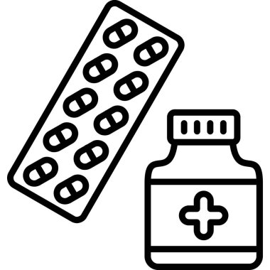 Haplar ve kapsüller. Web simgesi basit tasarım