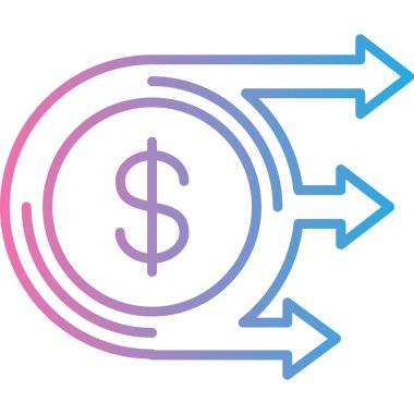 Dolar. Web simgesi basit illüstrasyon