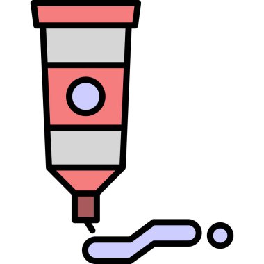 Test tüpü simgesi. Taslak test tübü vektör rengi düz izole
