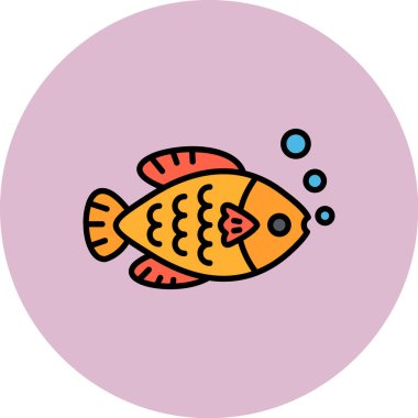 balık simgesi vektör illüstrasyonu