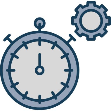 zaman dişli saat izole vektör çizim tasarımı