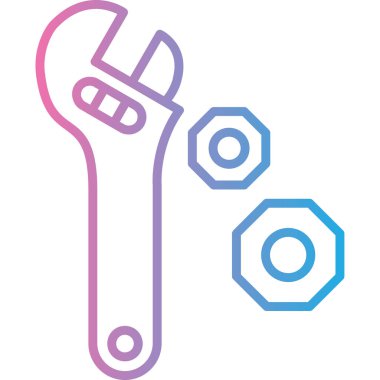 İngiliz anahtarı simgesinin vektör illüstrasyonu