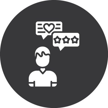 Müşteri geribildirim simgesi, basit vektör illüstrasyon tasarımı