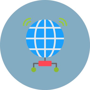 internet bağlantısı vektör çizgisi renk simgesi