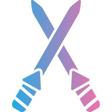 çapraz bıçak ikonu. Ağ için çapraz bıçak vektör simgelerinin özet çizimi