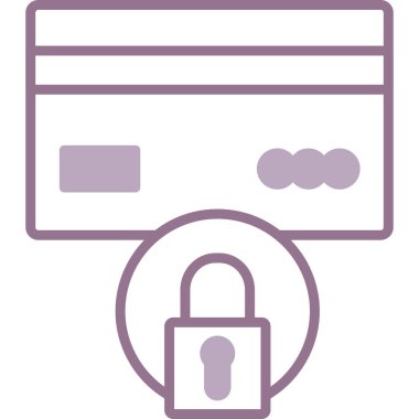 Dolu taslak biçiminde kredi kartı kilidi simgesi