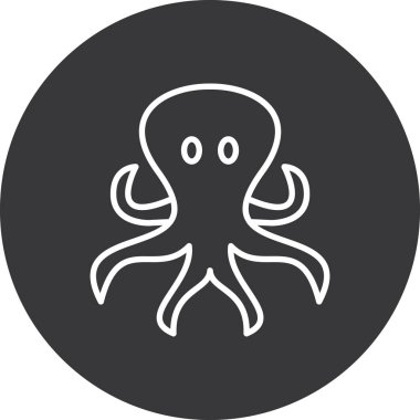 ahtapot simgesi, vektör çizimi