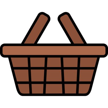 Alışveriş sepeti. Web simgesi vektör illüstrasyonu