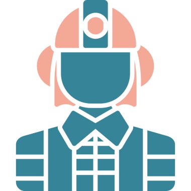 kadın işçi simgesi vektör illüstrasyonu