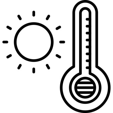 sıcaklık sıcaklığı termometre simgesi dış hat biçiminde