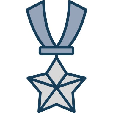 Madalya askeri simgesi, basit vektör illüstrasyon tasarımı