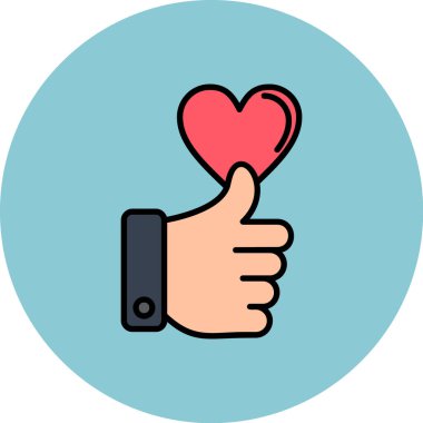 Doldurulmuş kalp simgesi gibi - taslak biçimi