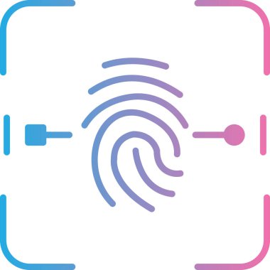 Parmak izi simgesinin vektör illüstrasyonu