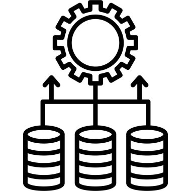 veri merkezi vektör çizgisi simgesi