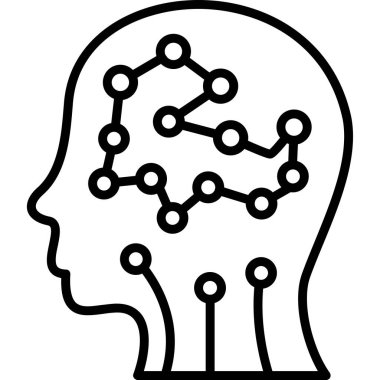 Beyin. Web simgesi basit illüstrasyon