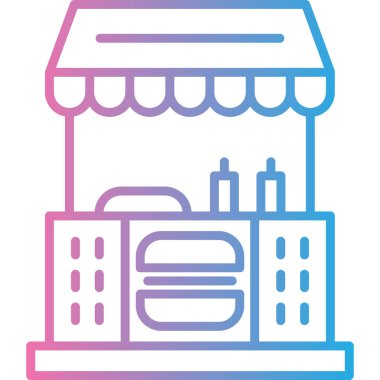 yapı mağazası simgesi taslak biçiminde