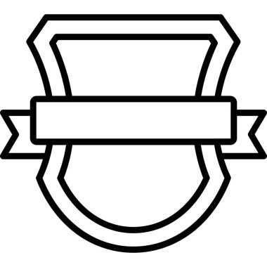 Rozet şeridi çizimi, ana hatlı ikon vektör çizimi