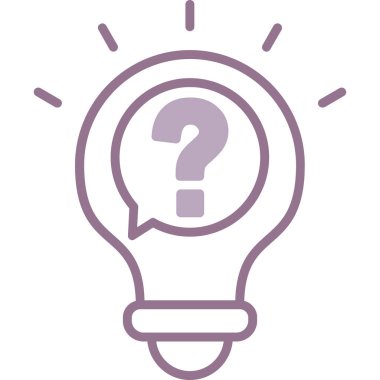 Soru işareti olan ampul. Web simgesi