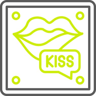 Öpücük simgesi, vektör illüstrasyonu