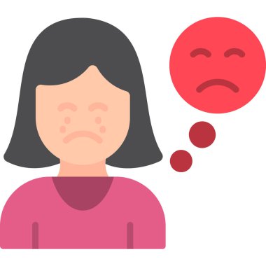 Sorunu olan üzgün kadın, vektör çizimi tasarımı