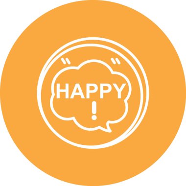 Mutluyum. Web simgesi basit illüstrasyon