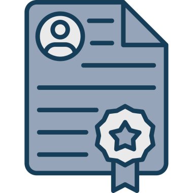 Sertifika. Web simgesi basit illüstrasyon