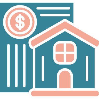 Banka evi simgesi, basit vektör illüstrasyonu