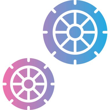 Tekerlek simgesi vektör illüstrasyonu