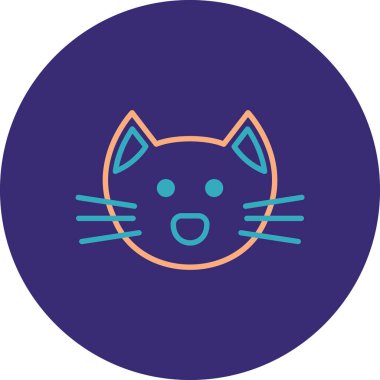 Kedi. Web simgesi basit illüstrasyon