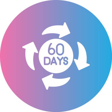 Simgeye dönüşmek için 60 gün, vektör işareti için 60 gün. Doğrusal piktogram, çizgi ve çizim çizimi. ince daire