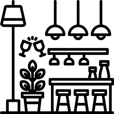 Cafe restoranı kahve ikonu.