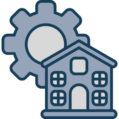 Fabrika simgesi, vektör illüstrasyonu