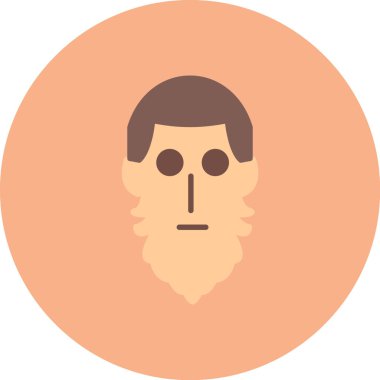 Man avatar, illüstrasyon, beyaz arkaplan vektörü.