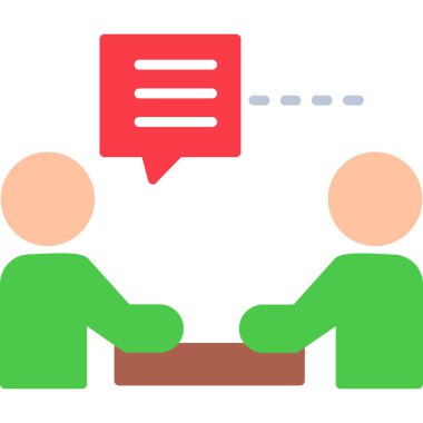 iş toplantısı düz renk simgesi.