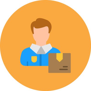 Teslimatçı simgesi, düz stil