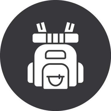 sırt çantası simgesi, basit vektör