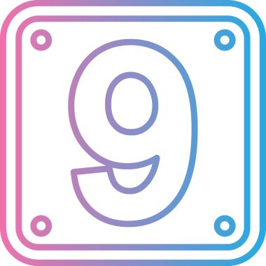 9 numaralı simge işaret vektör çizimi