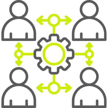 dişliler düz vektör simgesi, araçlar, bağlantılar, ağ ve iletişim,