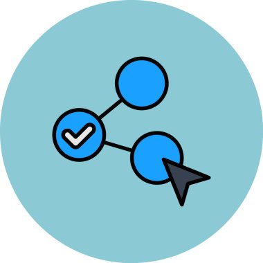 Mavi ve beyaz bir ikonun vektör illüstrasyonu