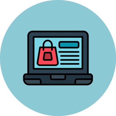 İnternetten alışveriş. Basit resimleme