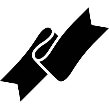 Katlanmış Kurdele, Her Kullanım İçin Basit Vektör Simgesi