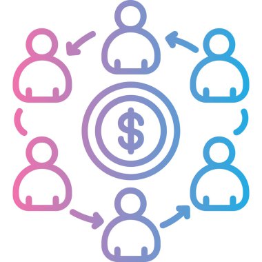 Dolar insanlar simgesi, vektör illüstrasyonu