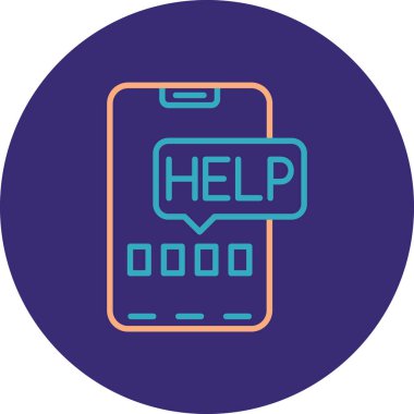 Modern yardım simgesinin vektör illüstrasyonu