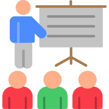 Sunum tahtası sunum simgesi, düz tasarım