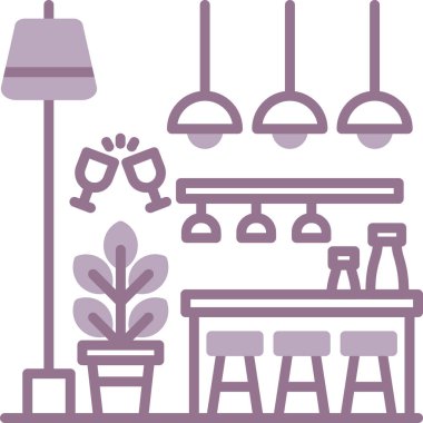 Kafe restoran ikonu taslak tarzında