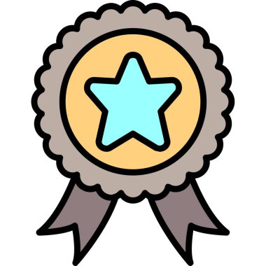 ödül madalyası renk ana hatları vektörü