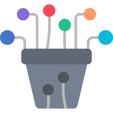 Çiçek saksısı. Basit illüstrasyon