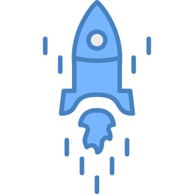 Roket. Web simgesi basit illüstrasyon