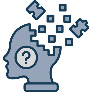 Beyin ve yapboz ikonu. vektör illüstrasyonu