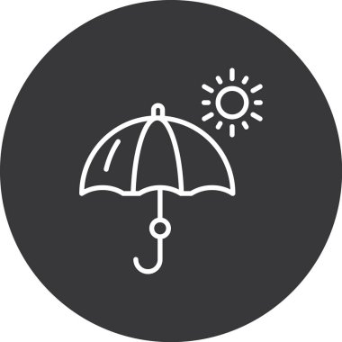 şemsiye simgesi vektör illüstrasyonu